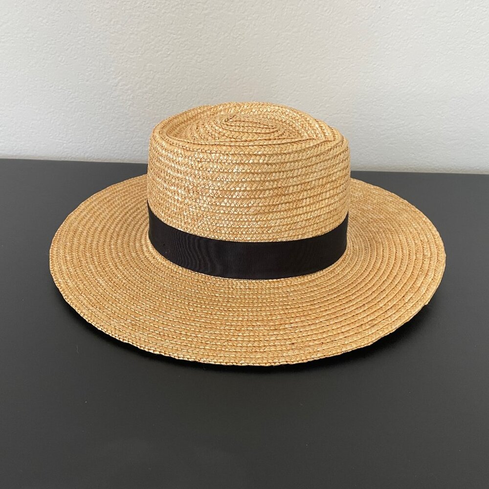 EUC Brixton Joanna Hat Straw Beach Sun Hat UPF 50 Size Medium in Honey - Picture 10 of 14
